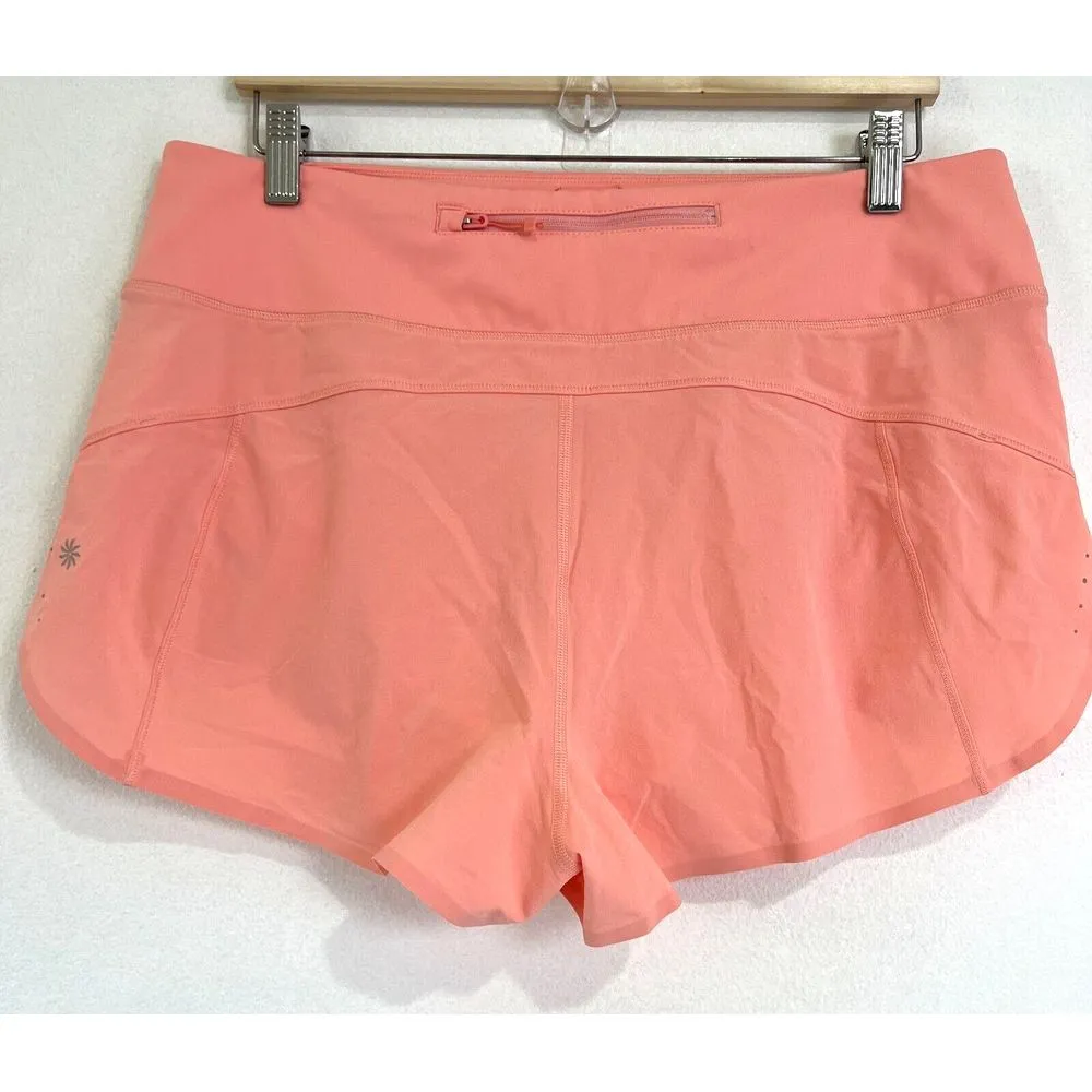 Athleta  Women's High Rise Run with It 2.5" Shorts Peach Size‎ Large Gym Workout - Image 2