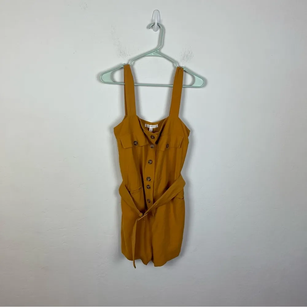 Anthropologie First Monday Sunshine Button-Front Romper - Image 2