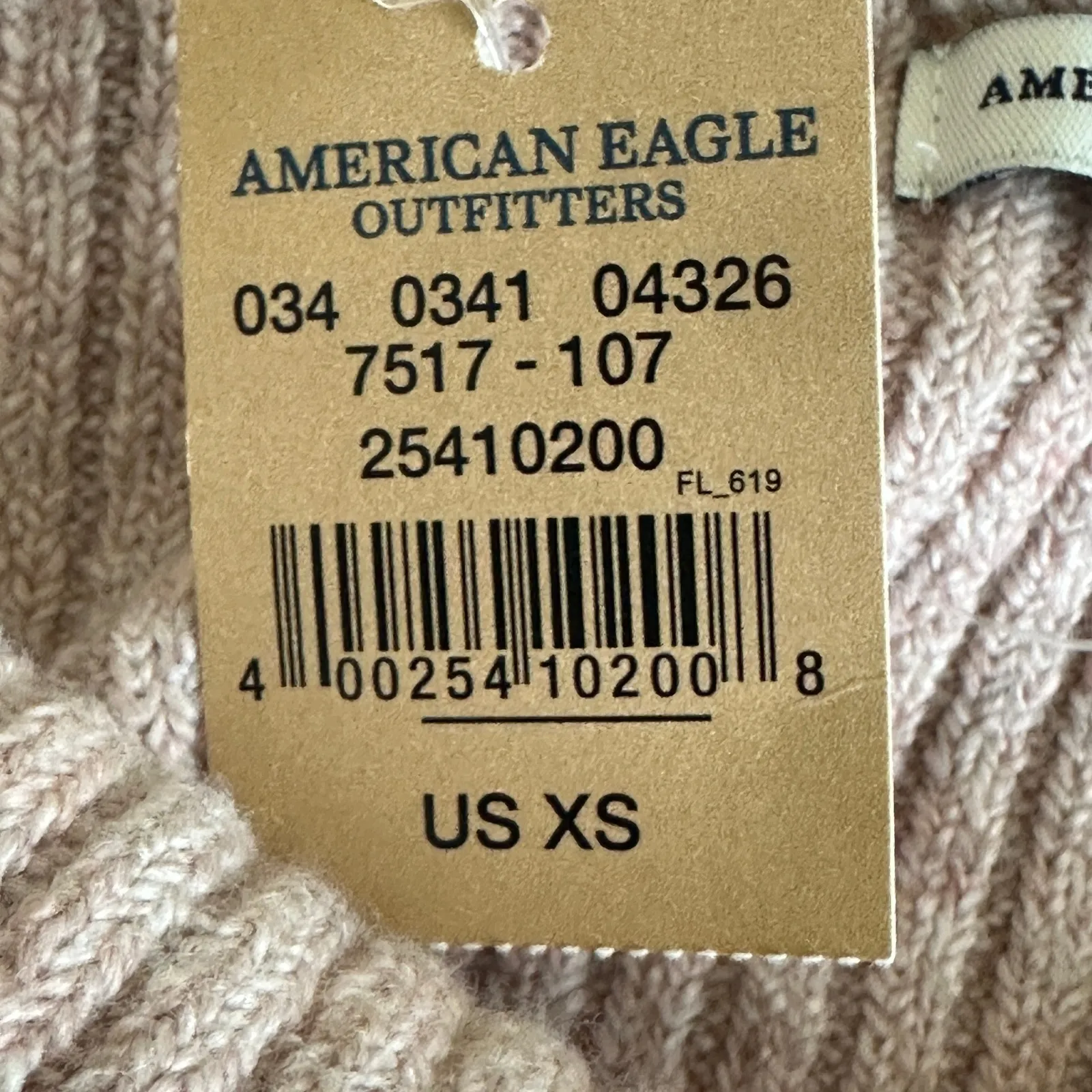 NWT American Eagle Cozy Tank Top Womens XS Pink Cotton Ribbed Minimalist Neutral - Image 5