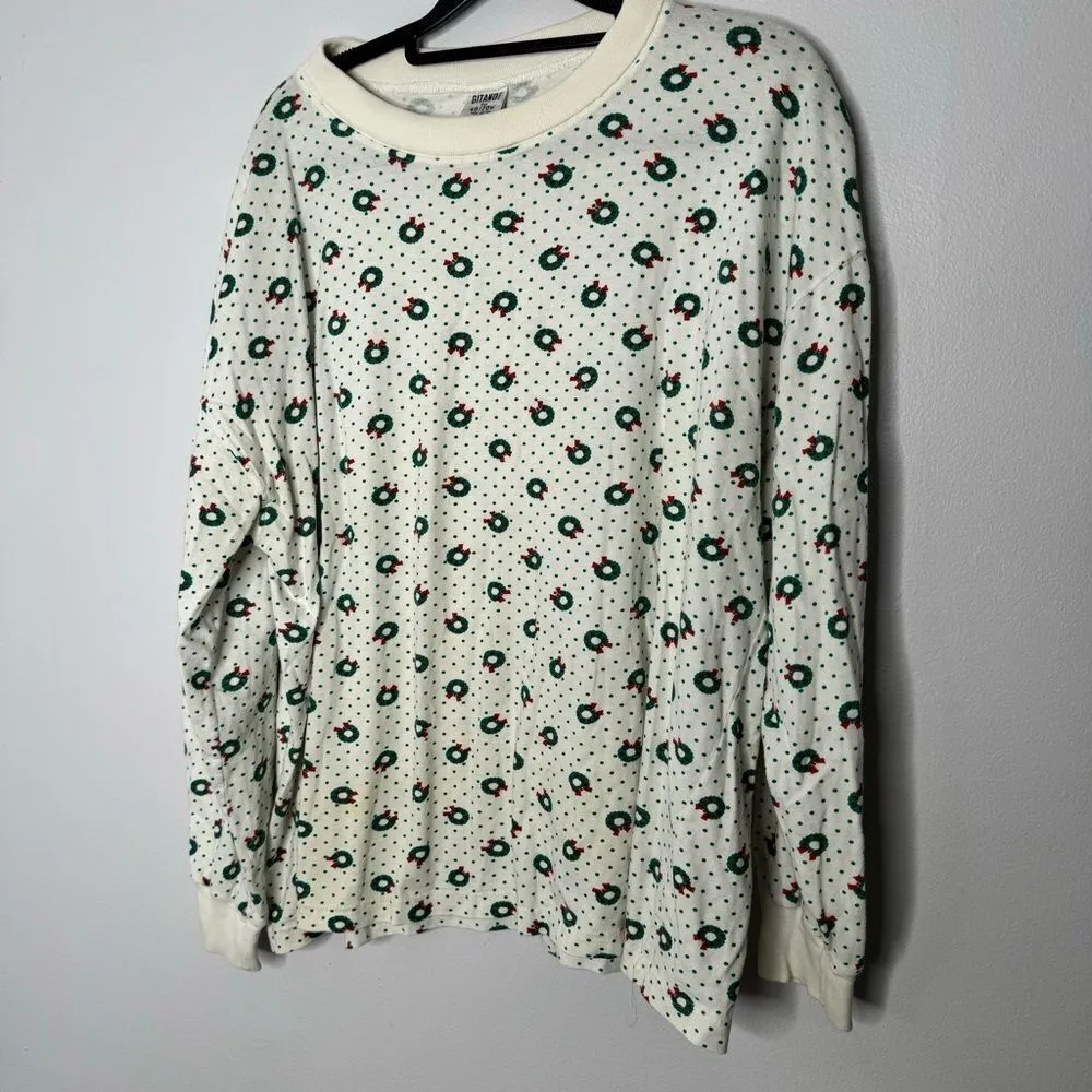 Vintage Gitano Christmas sweatshirt size 20W White - Image 2