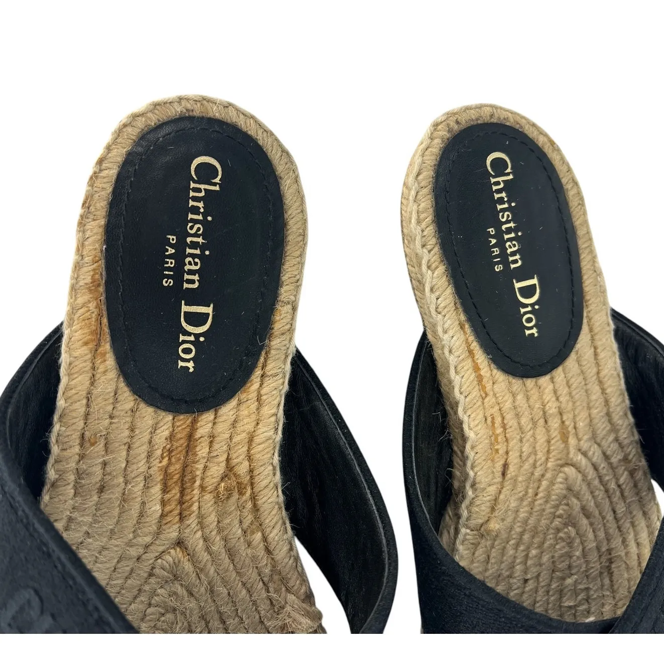 Christian Dior Canvas Embroidered Granville Espadrille Crisscross Flat Sandals - Image 11