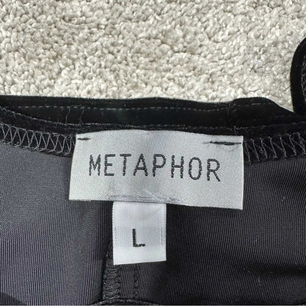 Metaphor Black Purple Sparkly Beaded Sequin Pattern Tank Top Velvet Whimsigoth L - Image 8