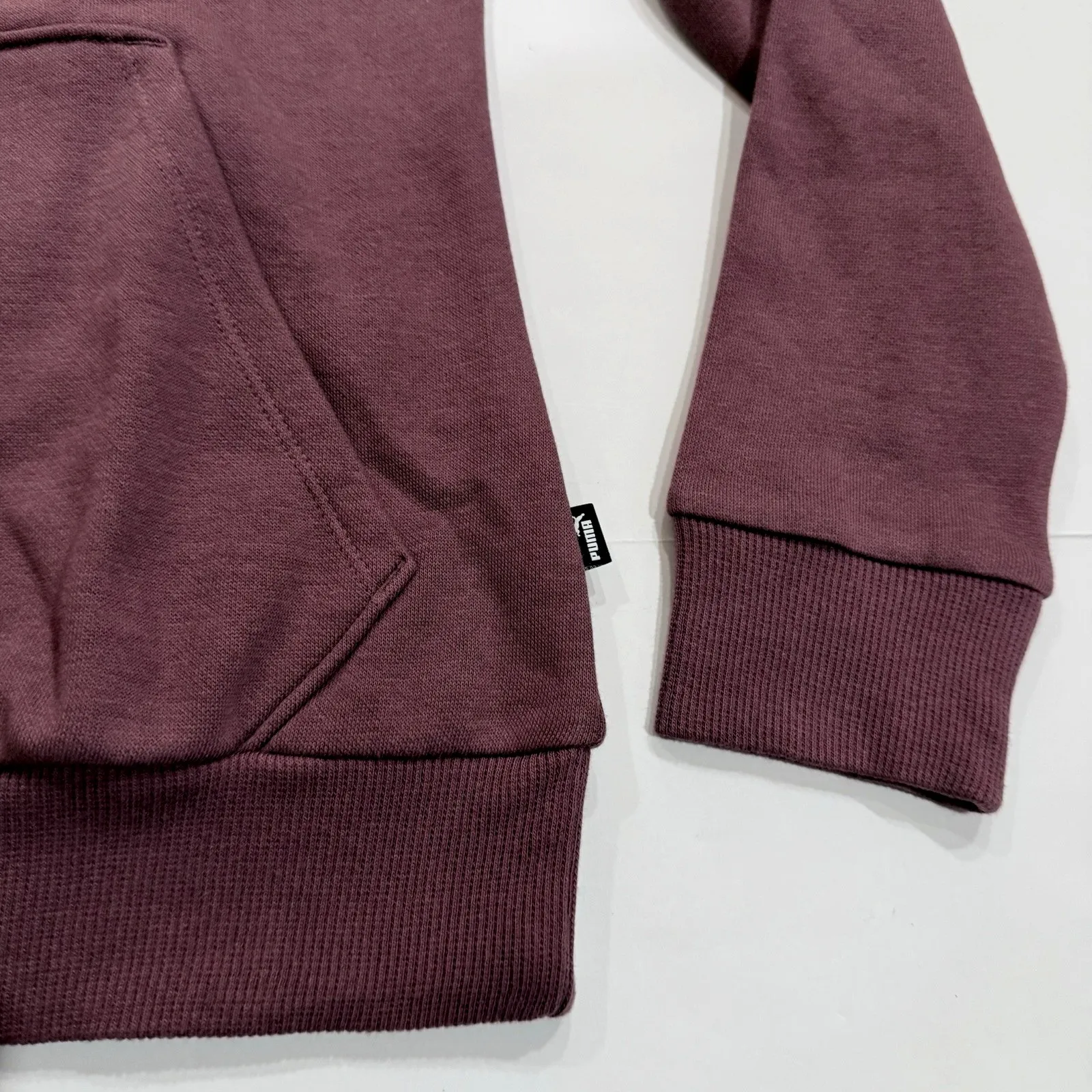 New Puma Hoodie Hooded Sweatshirt Women S Pullover Top Dusty Plum Embroidered - Image 7