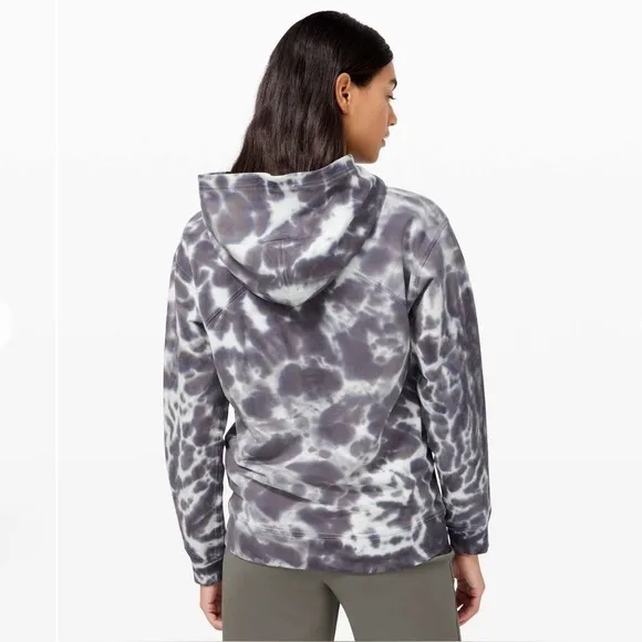 Lululemon All Yours Hoodie Tie Dye Fleece Tie Dye Graphite Grey Size 6 293 - Image 2