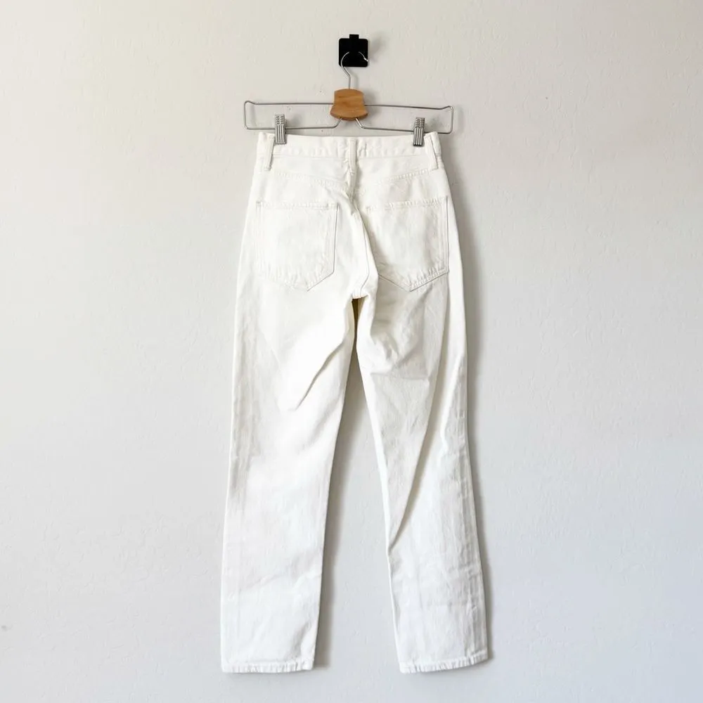 AGOLDE Riley High Rise Straight Crop Jeans in White Size 23 - Image 6