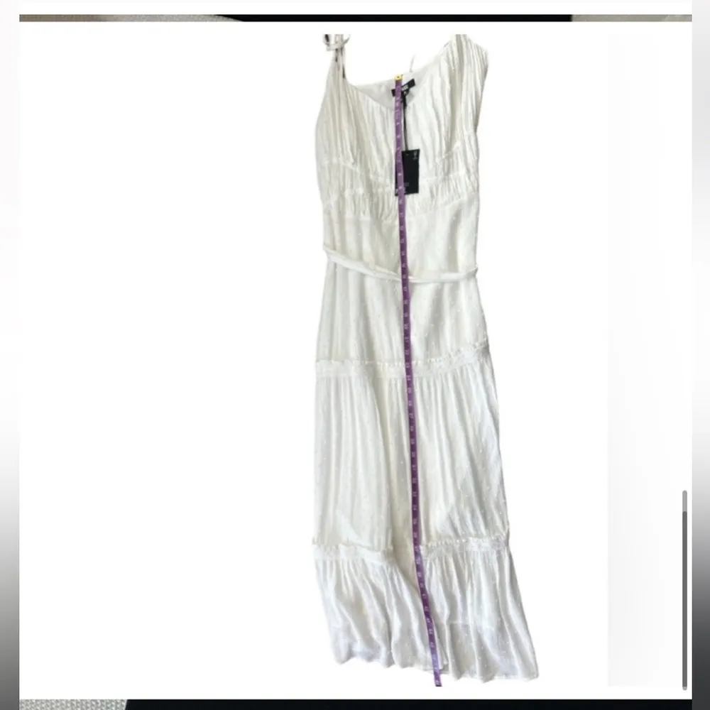 Women's Paige Inesa White Sleeveless Ruffle Tiered Midi Dress Size‎ XL Casual - Image 5