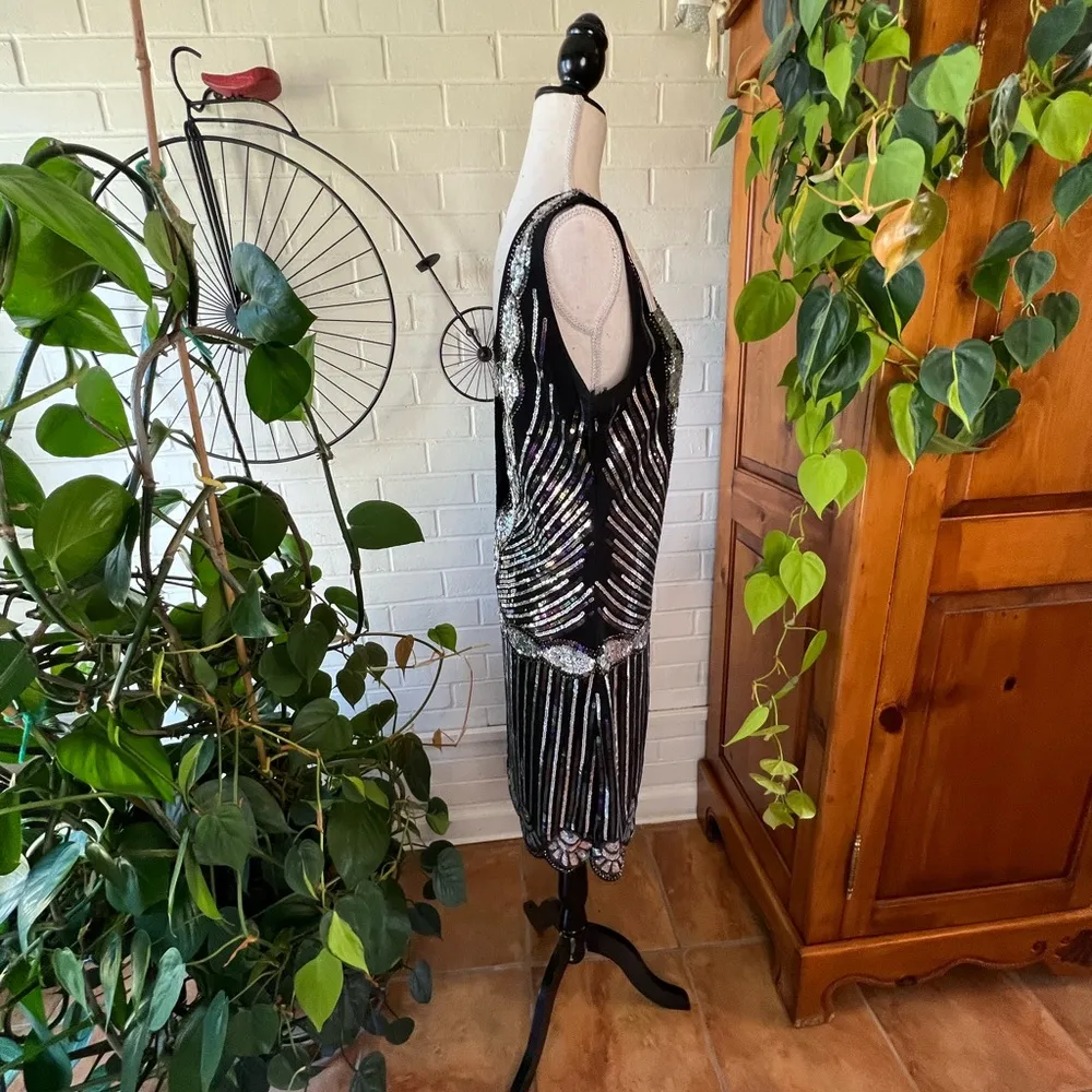 Leslie Fay sequined party cocktail sheath mini dress size XL - Image 3