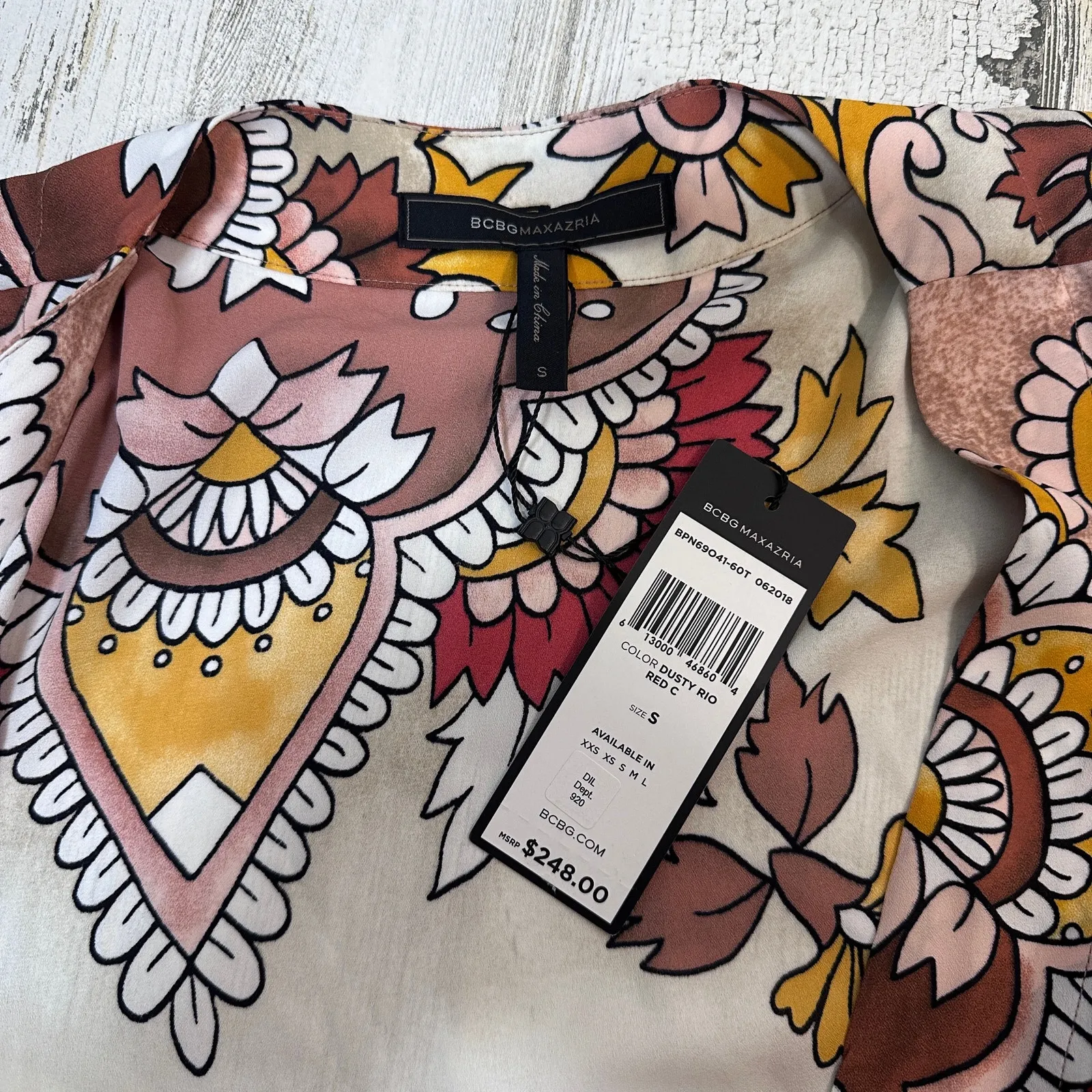 NWT BCBG Max Azria Rio Red Wrap Dress | Kimono Style | Sz Small | MSRP $248 - Image 3