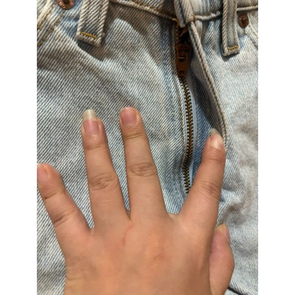 Vintage 1993 Levis 512 Denim Shorts Womens Sz 5 Slim Fit Light Wash Made In USA - Image 7