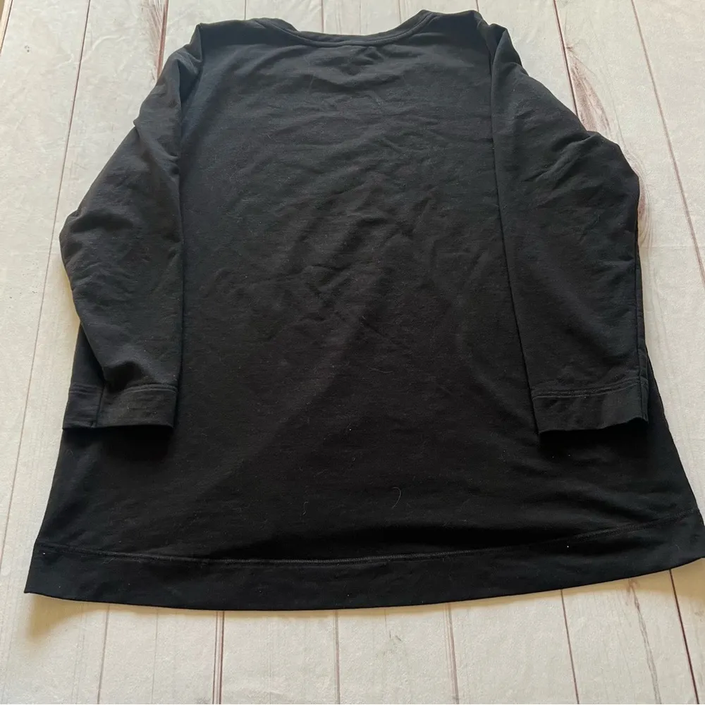 CJ Banks Women’s Black Fleece PulloverSweatshirt size 2X Star sequin Top Holiday - Image 4