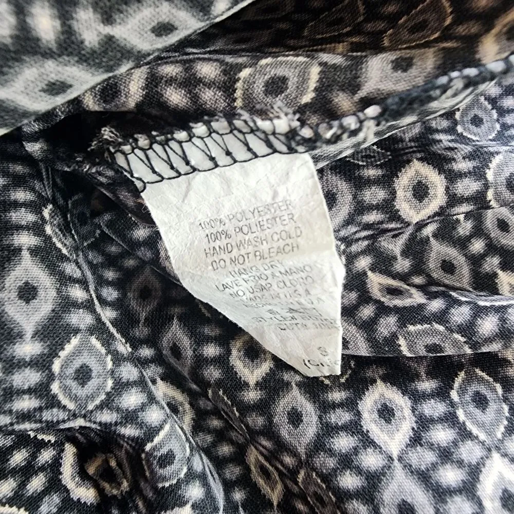 Blue Blush Black, Gray, & Cream Mini Dress (S) - Image 7