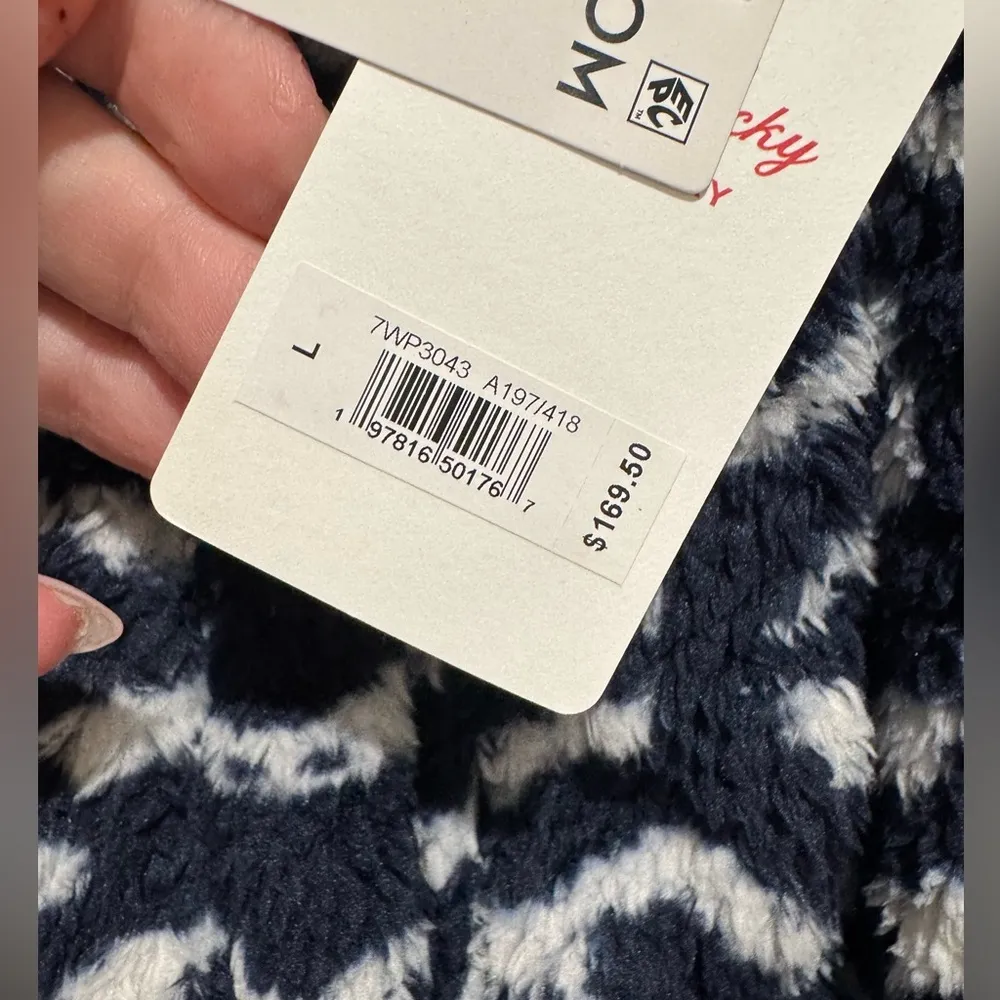 NEW! Lucky Brand Geo Print Faux Fur Zip Jacket - Image 4