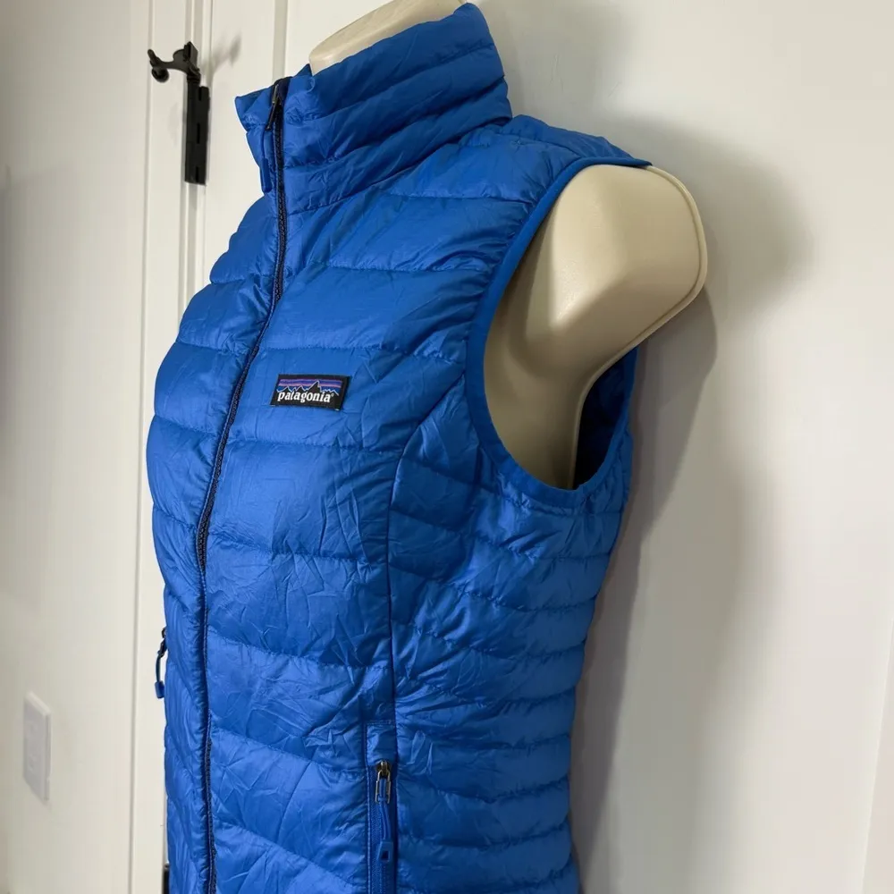 Patagonia Down Women’s Puffer Sweater Vest Quilted Sleeveless Size XS Royal Blue - Image 6