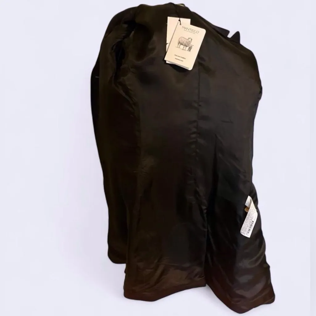 NWT Zara Manteco (Italian Wool) Navy Blue Coat - Image 9