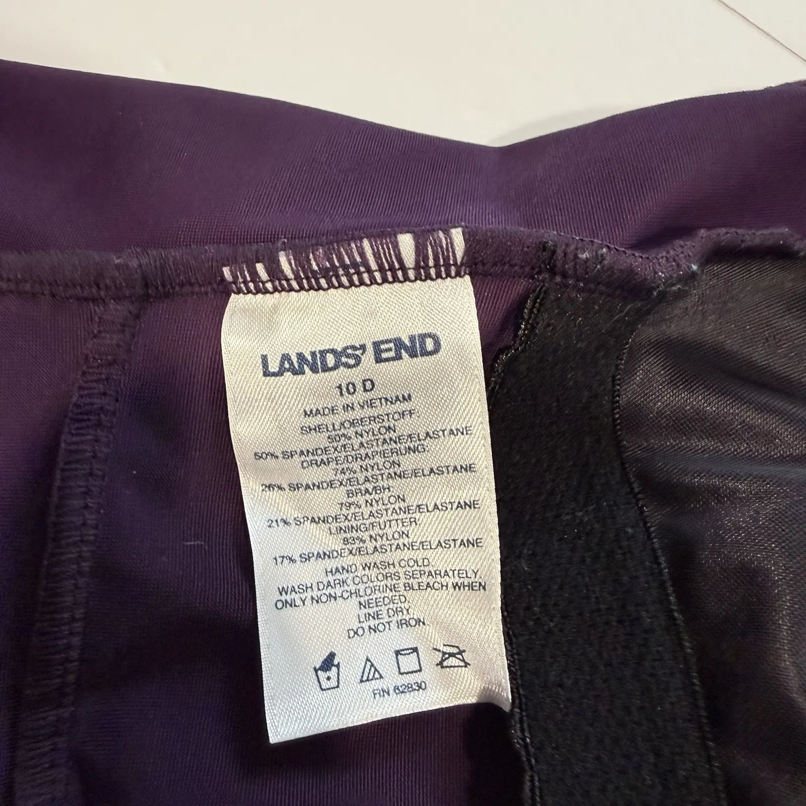 Lands' End Purple SlenderSuit Skirted One Piece Swimsuit Size 10 D - Image 9