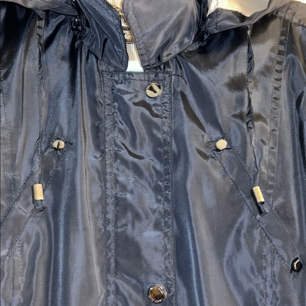 Nicole Miller Size PS Black Hooded Utility Jacket with Collared Neckline - Image 3