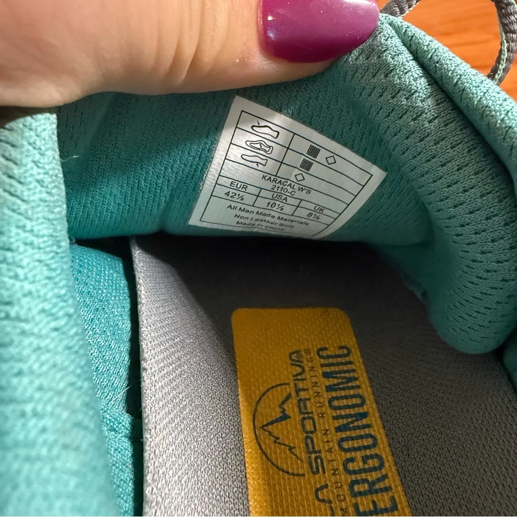 La Sportiva Women Karacal Trail Running Shoes Black Lagoon Blue Workout Outdoor Size 10.5 - Image 8