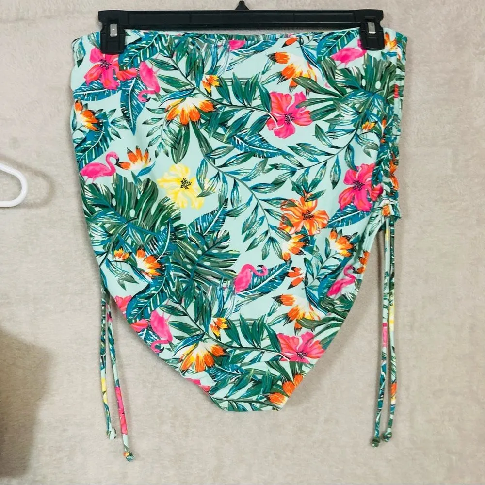 Cacique Swim Suit Set 38D Lined Bra Top Size‎ 14 High Waisted Brief Hawaiian - Image 5