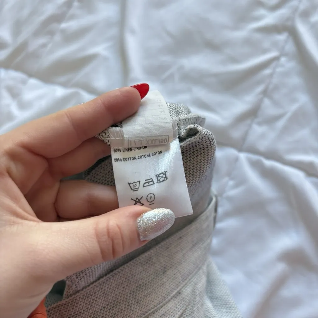 Etici Womens Size XXL Linen Blend Bermuda Shorts Gray Made In Italy Pockets - Image 7