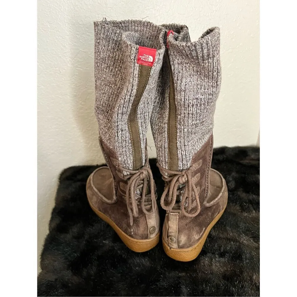 The North Face Boots Womens 6.5 Zip Lace Alana Mid Knit Foldover Winter Adult - Image 4