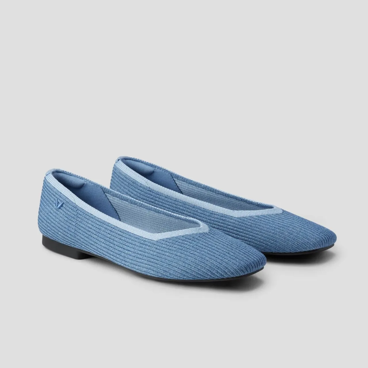 Vivaia Margot 2.0 Womens Ballet Flats Denim Blue Square V Cut Slip On 37.5 US 7 - Image 2
