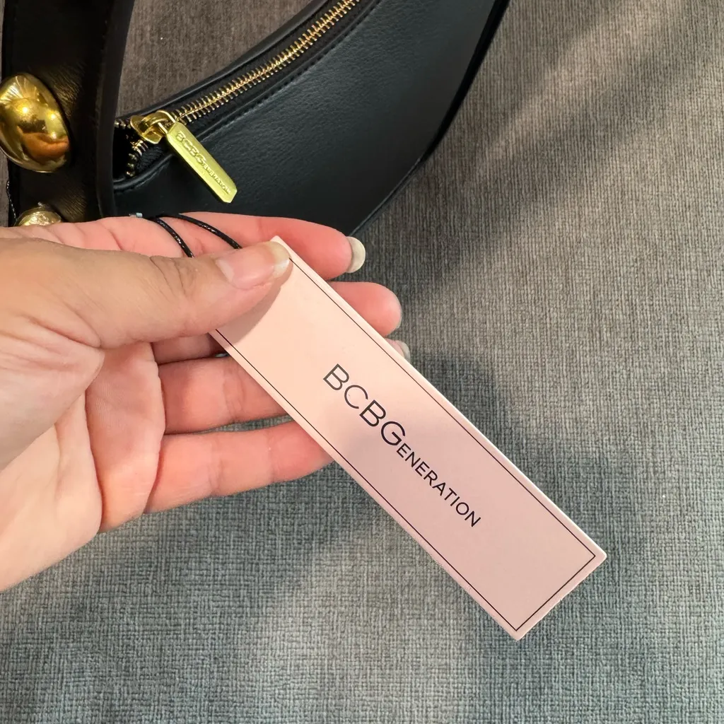 BCBGeneration Black Shoulder Bag with Gold Details - Image 11