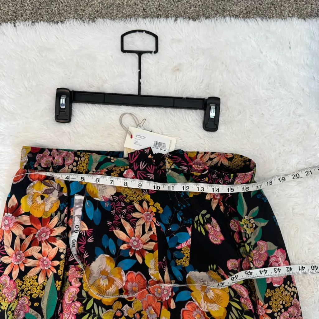 Johnny Was Floral Print Scalloped Edge Albany Tie Waist Pants Size L - Image 11