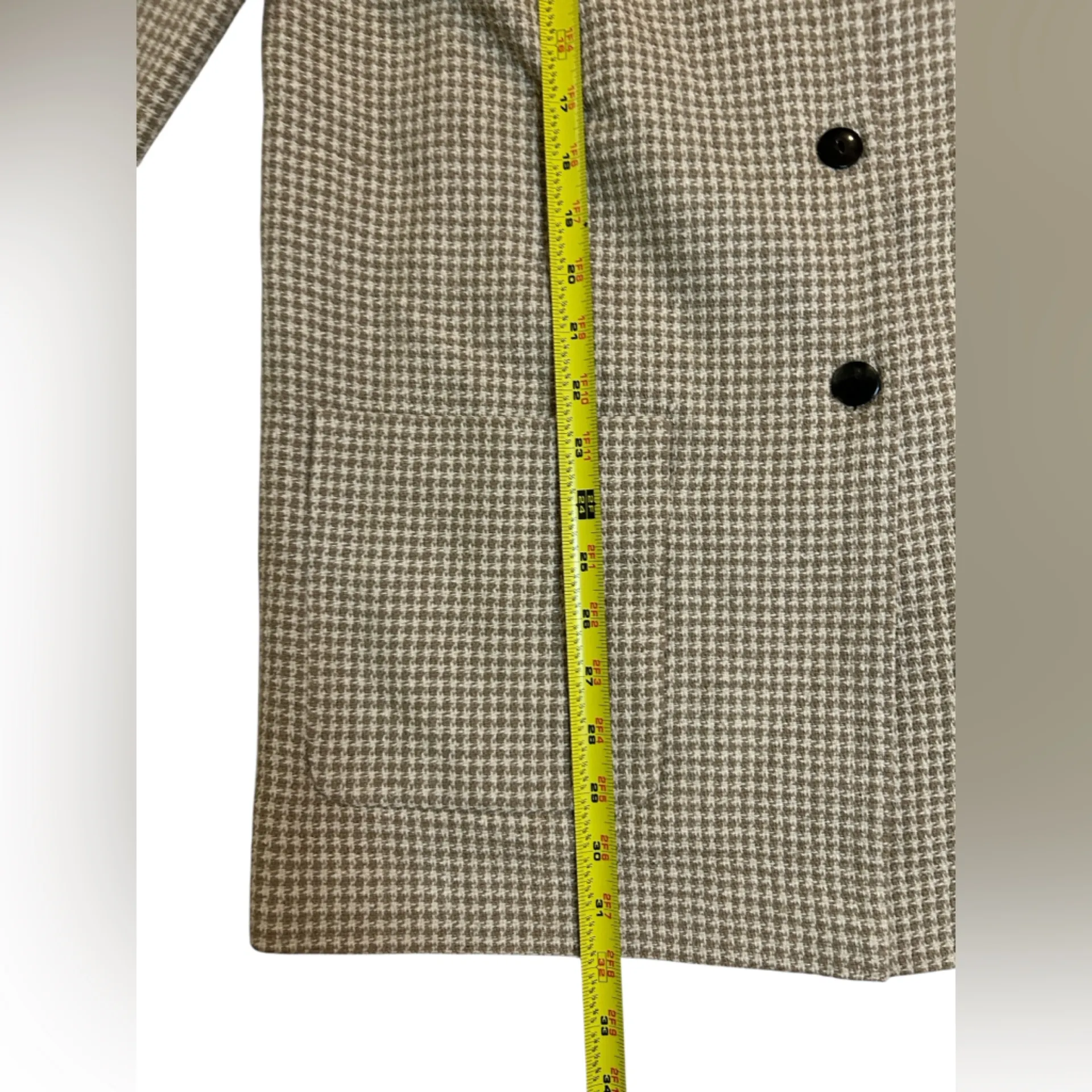 Vintage 90s Silks 100% Silk Houndstooth Blazer Skirt Suit Set Brown Beige Medium - Image 6