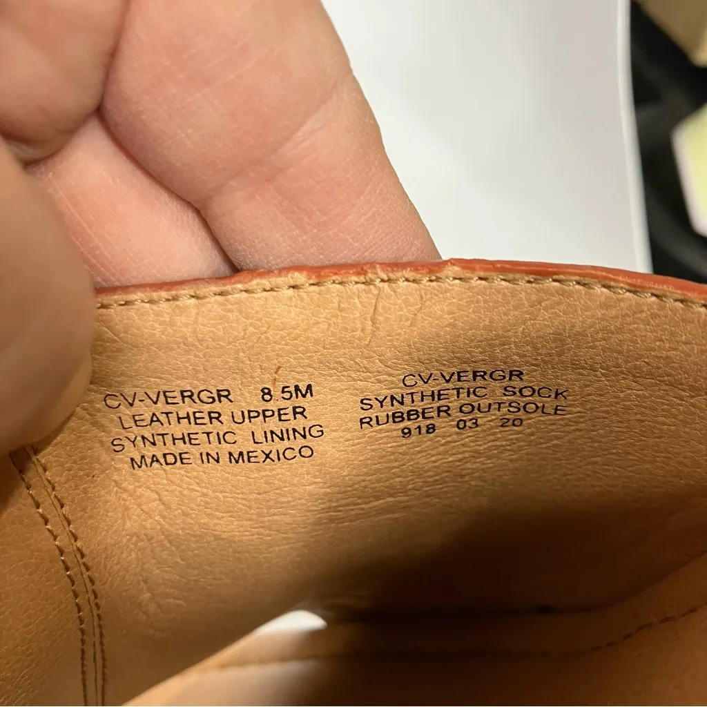 Chelsea & Violet tan leather & wood clog Sandals women’s size 8.5 trendy casual - Image 7