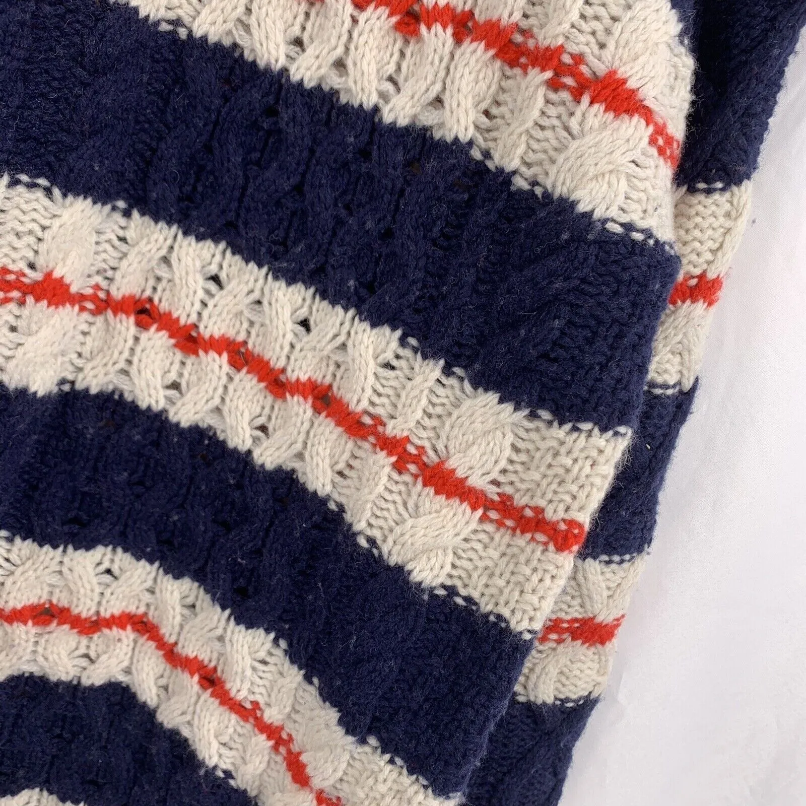 J.Crew Oversized Cozy Tunic Pullover Sweater Striped Cable Knit Crew Neck - Image 16
