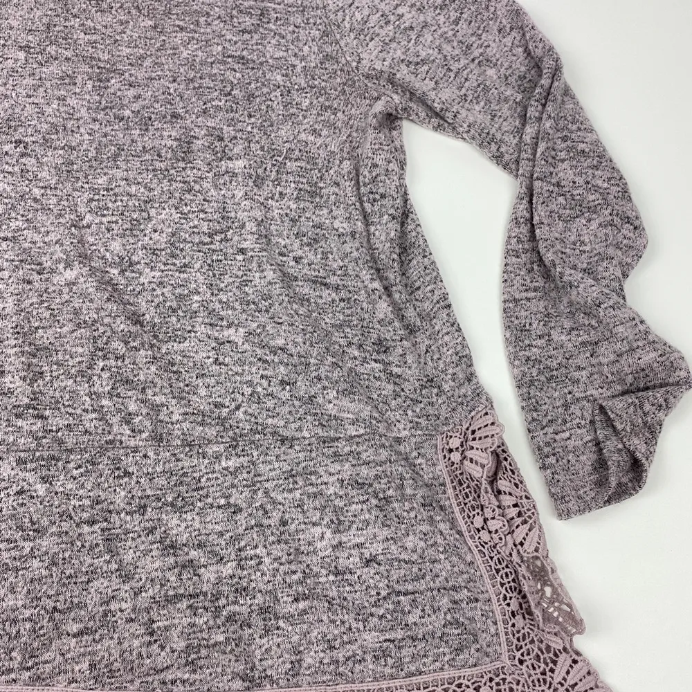 Bobeau Soft Lightweight Pink Gray Sweater Size M - Image 4