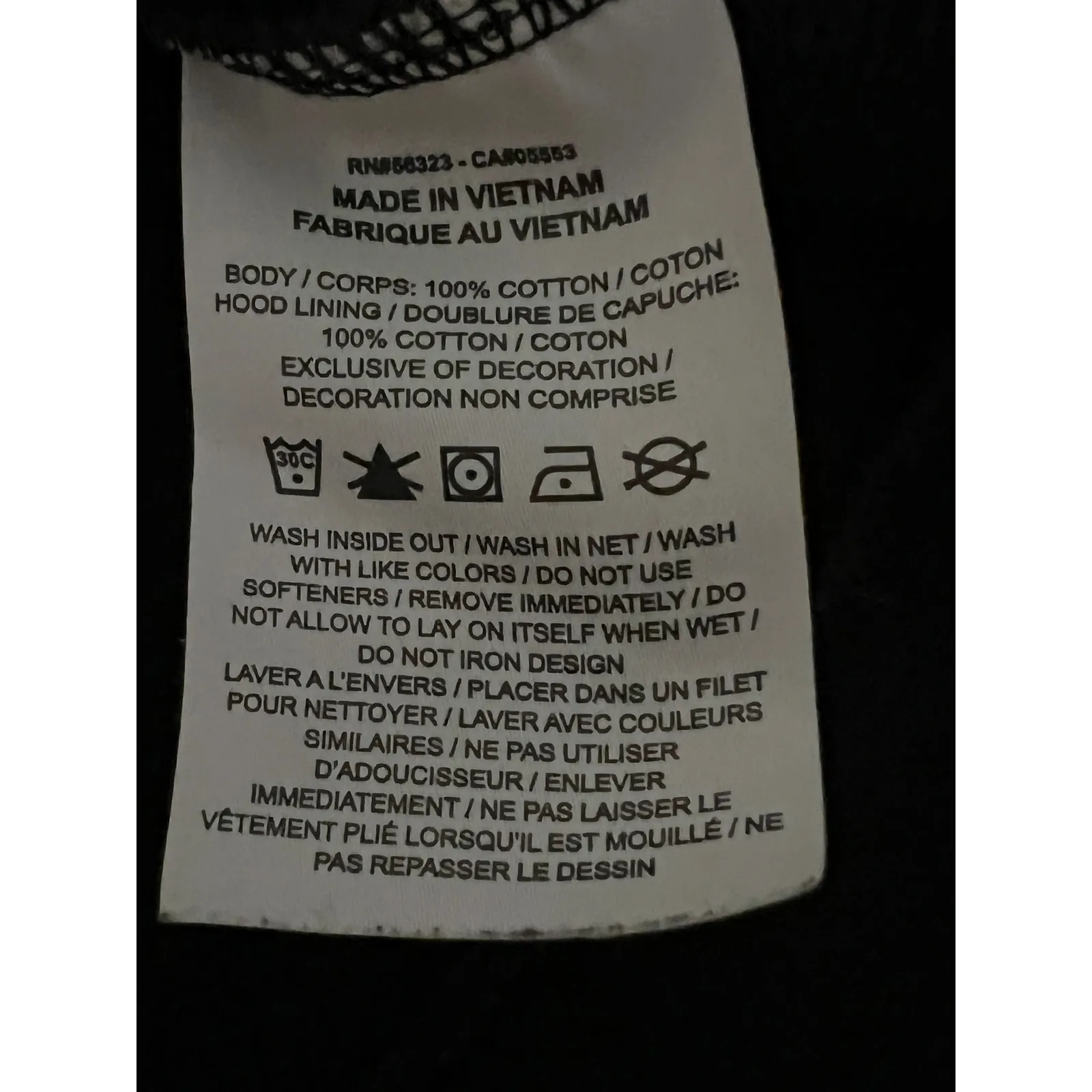 Jordan Air M hoodie black oversized slouchy kangaroo pocket **flaw see photo # 3 - Image 5