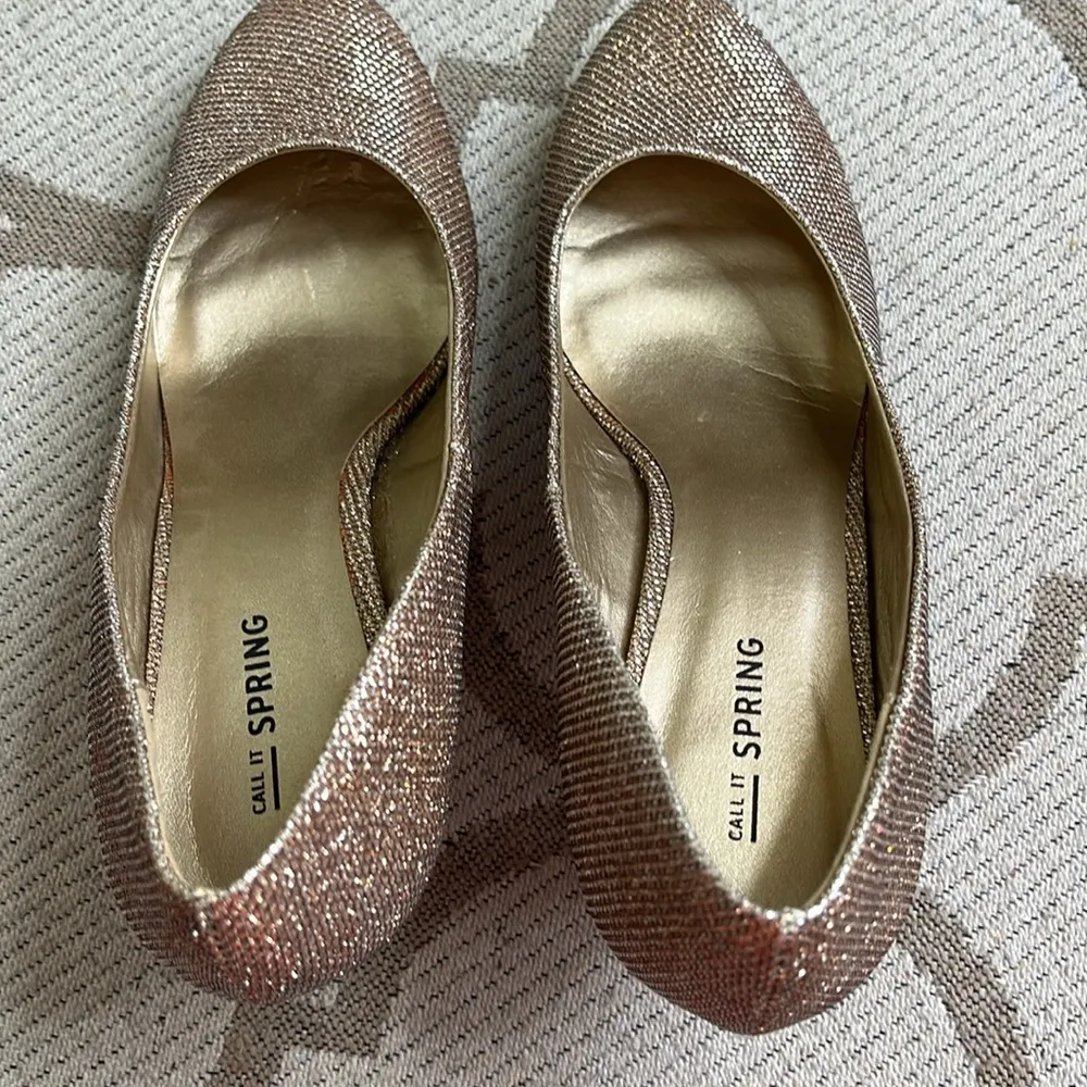 Call it spring  Gold Glitter 3” Heels - Image 9