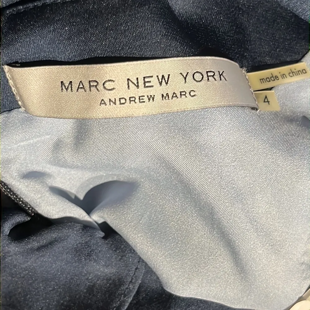 NWT - Andrew Marc NY - Ruffle Shoulder Dress in Blue - 4 - Image 8