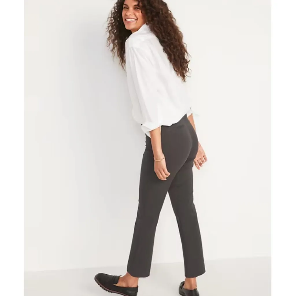 Old Navy  Pixie Straight Dark Heather Gray High-Rise Work Pants Size 12 - Image 2