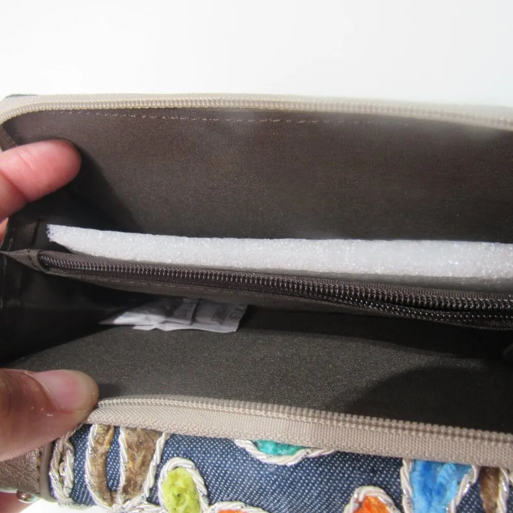 Montana West Embroidered Western Boho Cowgirl Southwestern Grey Trifold Wallet - Image 8