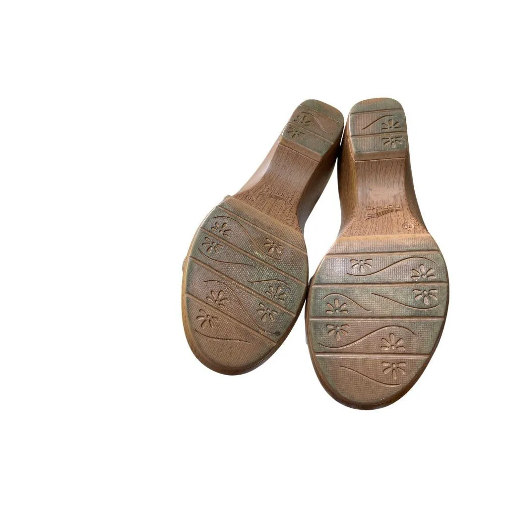 Dansko Womens White Leather Wedge Heel Sandals Size 8.5/40 SKU 8709 - Image 11