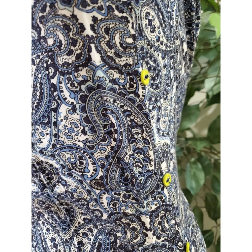 Avaasa Womens Multicolor Paisley Rayon Boat Neck Sleeveless Maxi Dress Medium - Image 11