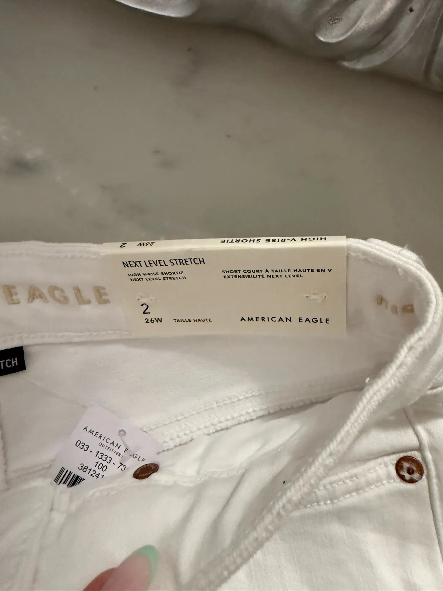 AE white jean shorts - Image 3