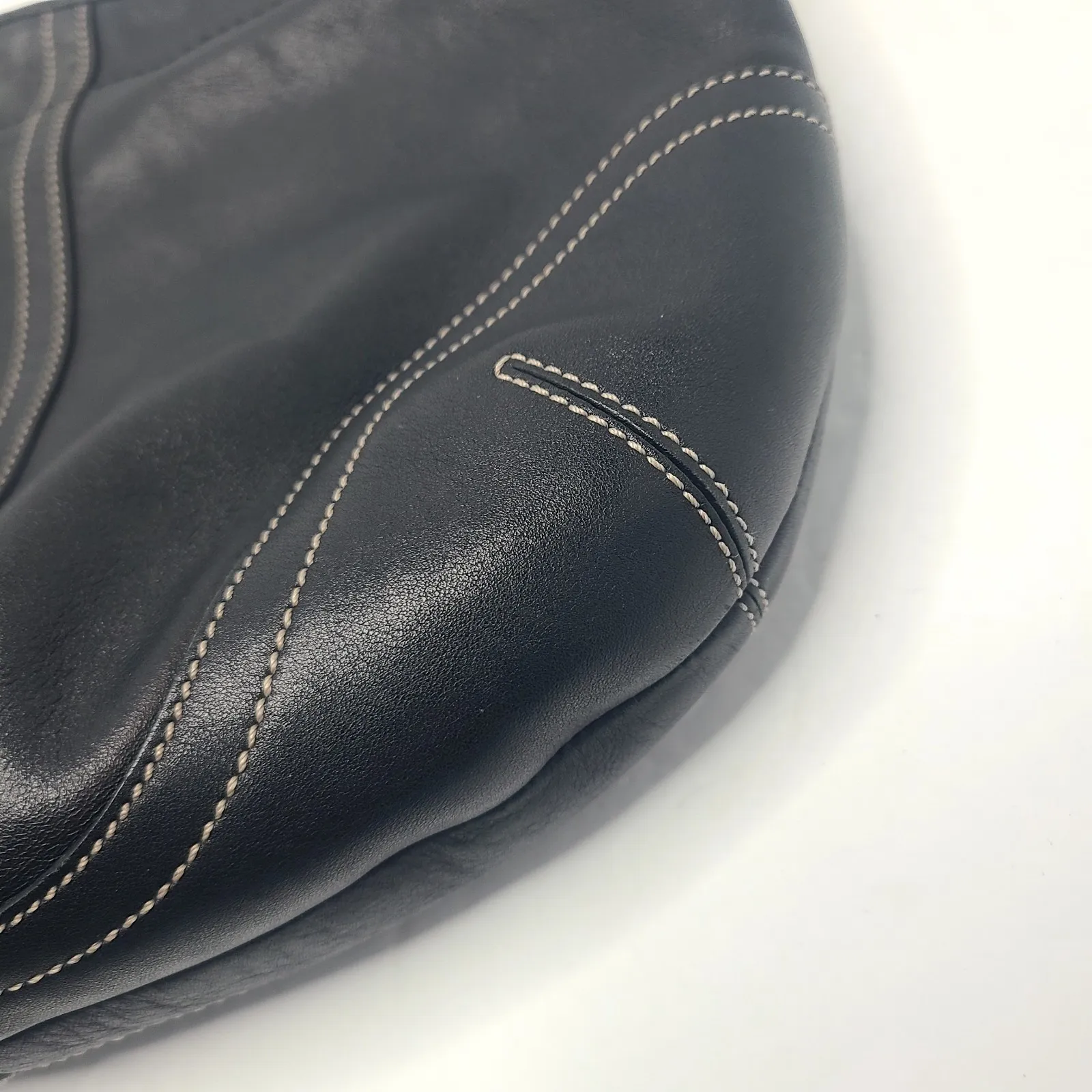 Vtg COACH 3651 Black Leather Shoulder Purse Bag Retro Hobo Soho Rehab Bag READ - Image 7