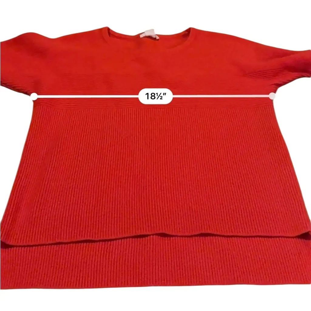 Helmut Lang Chunky Knit Sweater Women’s Size XS Red High Low Hem Pullover - Image 6