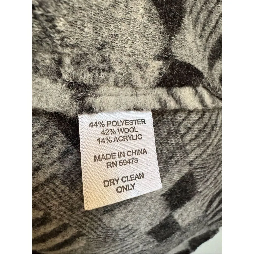 Willi Smith Womens Wool Black Checkered Open Front Sweater Vest sz S Cozy Cabin - Image 5