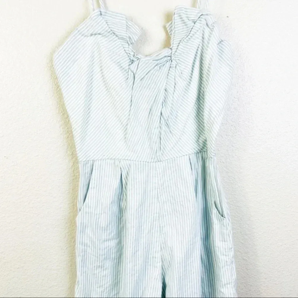 THREADS 4‎ THOUGHT Light Blue Pinstripe Romper Size Small - Image 7