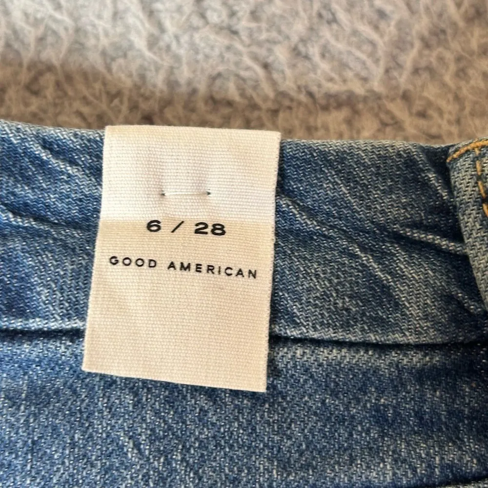 Good American Jeans Womens 6/28 Blue Good Classic Hi-Rise Raw Hem Slim Fit‎ NEW - Image 13