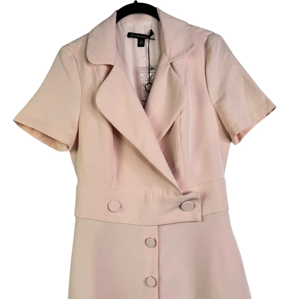 NWT BLACK HALO 2 Ingrid Button Front Trench Dress Cady Bi-Stretch Sweet Blush 2 - Image 6
