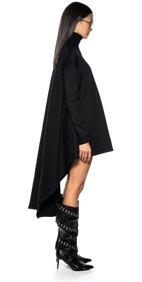 AKIRA LAINIE TURTLENECK HIGH LOW SWEATSHIRT DRESS - Image 3