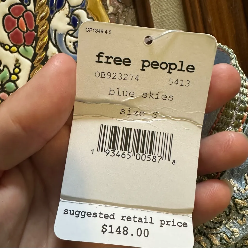 Free People Wild One Embroidered Peasant Tunic New With Tag Womens Small - Image 7