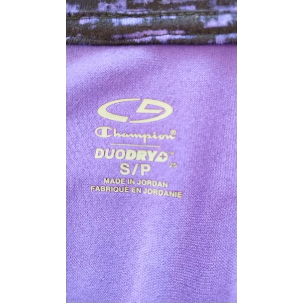 Champion Women Duo Dry Athletic Top Long Sleeve Zip Purple & Black Sz Small - Image 6