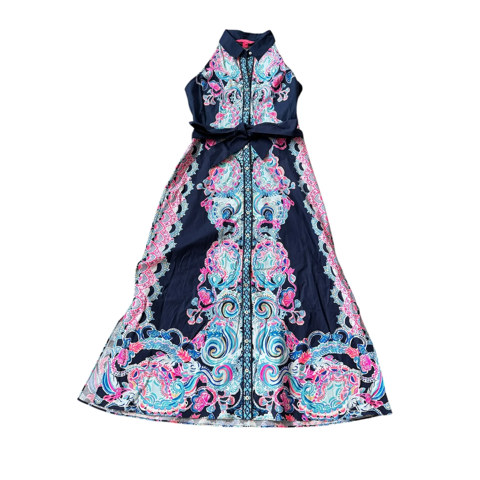 NEW Lilly Pulitzer Novah Stretch Midi Dress Navy Paisley - Image 2