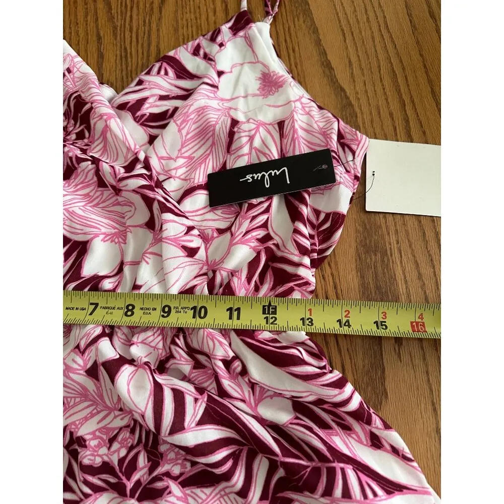 Lulus Pink White Floral Sunrise In Paradise Maxi Dress With Straps Tropical NWT - Image 13